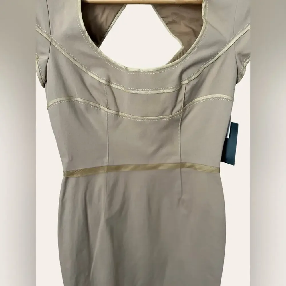 Zac Posen Khaki Eclipse Sheath Cocktail Dress Size 6 - Picture 11 of 16